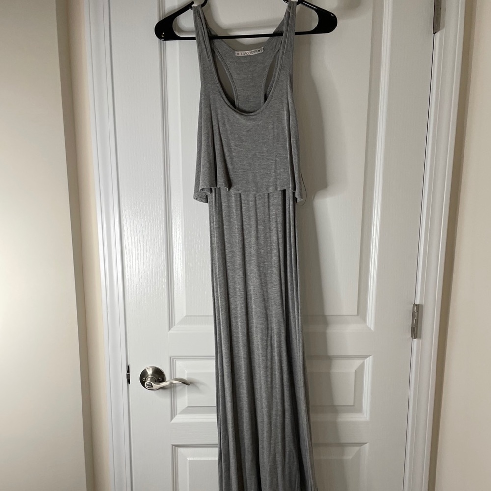 Gray cotton maxi dress
